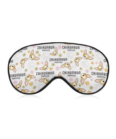 Chihuahua Dog Breed Sleep Mask for Women Adjustable Sleeping Eye Shades Cover with Elastic Strap