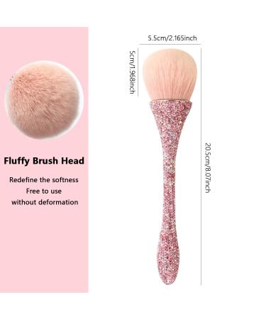 Buy WOKOTO Pink Shiny Rhinestone Nail Art Dust Brush - Acrylic Nail Powder & Makeup Blending Tool | International Shipping Available - Buy Online on GoSupps.com