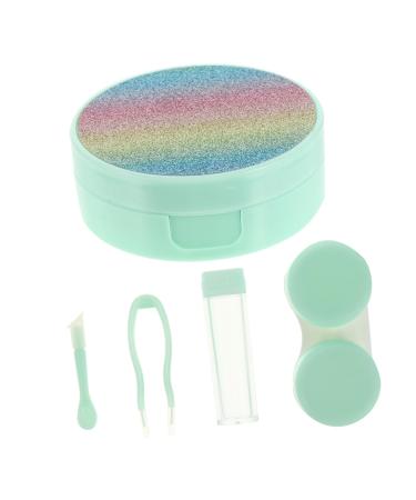 Gleavi 3 sets etui solution tweezers cute etui soaking storage of transparent container Organizer plastic eyes glasses case travel greenx3stk 7.5x7.5x2.8cmx3pcs