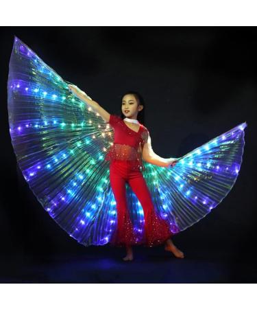 EMVANV LED Belly Dance Wing for Child - Light Up Isis Wings with Telescopic Stick for Carnival and Stage Performances - Buy Online on GoSupps.com