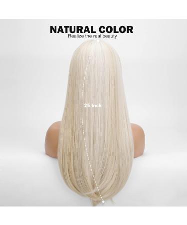 HAIRCUBE Natural White Highlights Straight Wig with Fringe for Women - Daily Wear - Buy Online on GoSupps.com