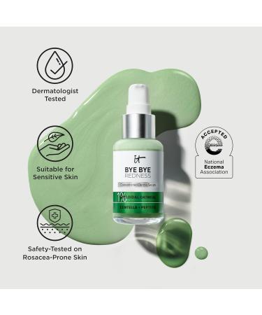 IT Cosmetics Bye Bye Redness Serum - Skin-Calming & Hydrating Face Serum for All Skin Types - Instantly Neutralizes Redness with Colloidal Oatmeal Centella Peptide & Niacinamide - 1 fl oz - Buy Online on GoSupps.com