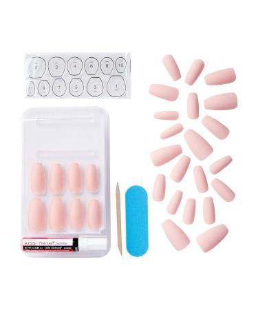 KISS Gel Fantasy Press-On Nails Kit - All About You, Pink Matte Finish, Long Length, Includes Adhesive Tabs, Gel Glue, Manicure Stick, and Fake Nails - Buy Online on GoSupps.com