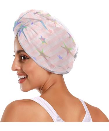 Coloured Stars Dry Hair Cap - Quick Drying 2 Piece Towel Set with Button Headband | Super Absorbent & Soft Comfort for Fast Drying - Buy Online on GoSupps.com