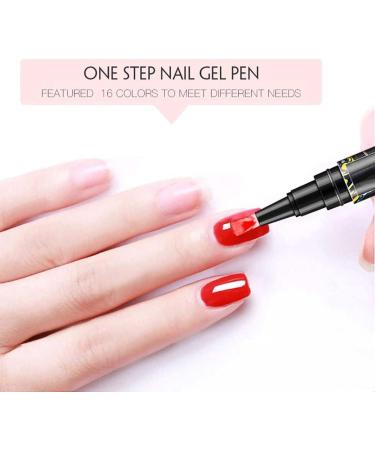 5 Pieces Nail Polish Pen Set 3 In 1 Lacquer Pen Nail Gel Gel Nail Colours One-Step Gel Nail Polish Pen Nail Gel Paint Pen Nail Art Kits (002 034 086 079 085) - Buy Online on GoSupps.com