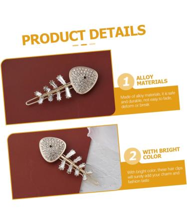 Beatifufu Fish Bone Shaped Hair Clips Girls Rhinestone Hairpins Cute Hair Barrettes Fishbone Hair Decoration Parties Holidays - Buy Online on GoSupps.com