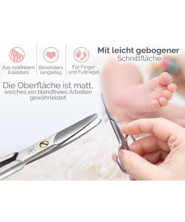 Rustproof Baby Nail Scissors with Rounded Ends (9 cm) - Safe & Stylish Case Included | International Shipping - Buy Online on GoSupps.com