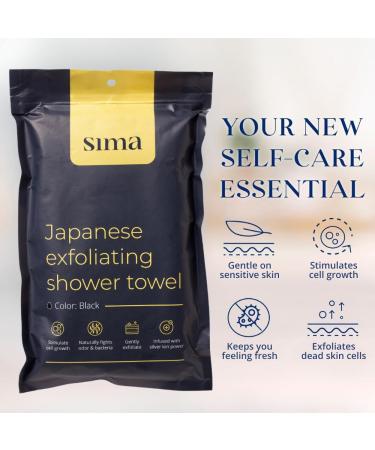 Sima Japanese Exfoliating Washcloth Towel - Dual-Sided Body Scrubber for Gentle Exfoliation - Hexagon Fibers for Smooth Skin - Extra Long Towel for Face & Body - 1 Pack - Buy Online on GoSupps.com