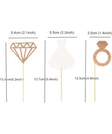 Unimall 24-Piece Glitter Bride Cupcake Toppers | Multicolored Wedding Dress Cake Decorations for Engagement & Bridal Shower - Buy Online on GoSupps.com