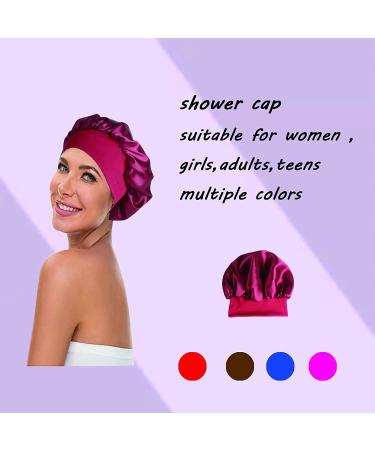 Satin Silk Bonnets for Curly Hair - 4 Pcs Set | Elastic Band Sleep Caps for Black Women - Buy Online on GoSupps.com