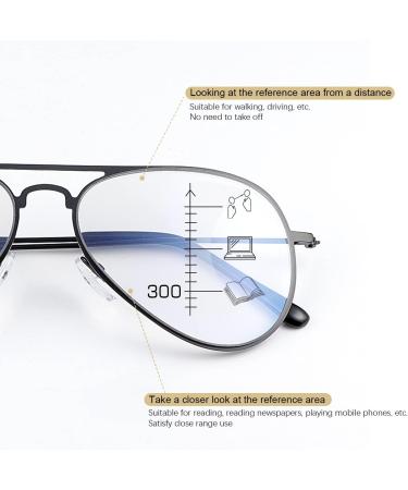 Miryea Photochrome Progressive Multifocus Reading Glasses - UV Protection Multifocal Transition Sunglasses for Men & Women - Black 3.0x - Buy Online on GoSupps.com