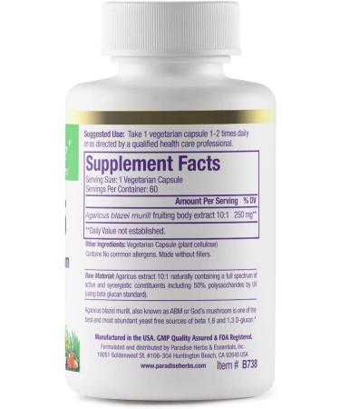 Paradise Herbs Beta Glucans â€“ 60 Vegetarian Capsules for Immune Support - Buy Online on GoSupps.com