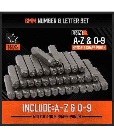 HORUSDY 37-Piece 1/4 Number and Letter Stamp Set - Metal Stamping Kit for Imprinting on Metal, Plastic, Wood, Leather - A-Z, 0-9, Stars Included - Buy Online on GoSupps.com
