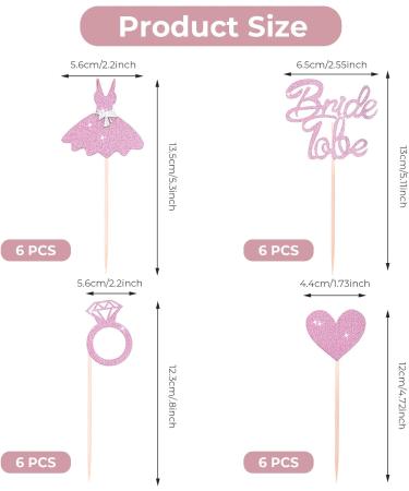 Cobee Ros gold Glitter Bride to Be Cupcake Toppers - 24 Heart Ring Picks for Bridal Shower Engagement & Bachelor Party Cake Decorations - Buy Online on GoSupps.com