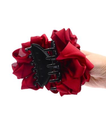Large Silk Flower Bow Hair Claw Jaw Clips - 4 Pack Colorful Hair Clamps for Women - Buy Online on GoSupps.com