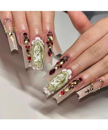 3D Virgin Mary & San Judas Nail Charms - Gold Alloy Nail Charms for Acrylic Nails - Jesus Christ & San Judas Tadeo Nail Designs - Nail Art Supplies - Buy Online on GoSupps.com