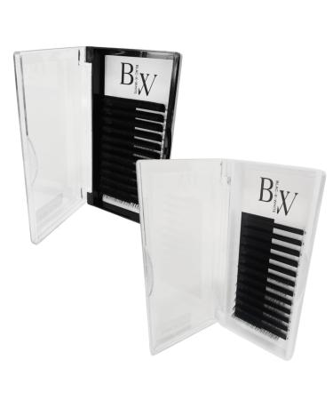 BLAC-K-WHITE Eyelash Extensions | 0.05 & 0.07 Thickness | C/D Curl |Classic & Volume Lash Extensions| 8MM-16MM & 15MM-20MM Lengths |Matte Black| Self-Fanning | Professional Supplies 8-16mm-0.05-D