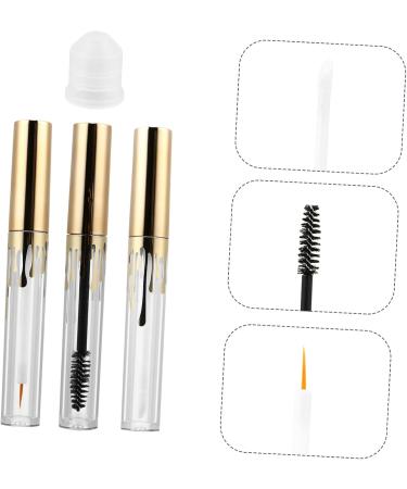 AUTSUPPL 3pcs Makeup Bottle Mascara Tube and Brush Empty Lip Balm Bottle Mascara Sample Bottle Golden Plastic - Buy Online on GoSupps.com