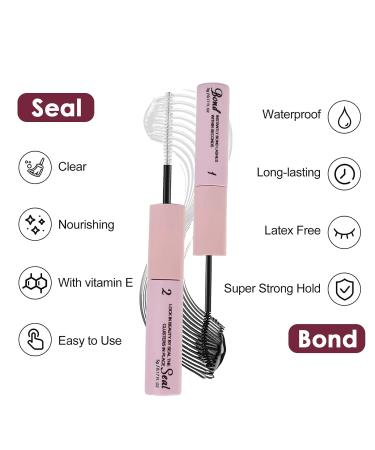 Lash Bond and Seal 2 in 1 Eye Lashes Glue for Individual DIY Cluster Extension Long Lasting Cluster False Eyelash Adhesive Waterproof Strong Hold Fast Removal for Beginner Salon Home - Buy Online on GoSupps.com