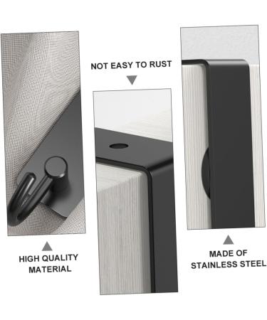 Generic 4 Pcs Door Hook Wall Mounted Clothes Hanger Wall Hanger Over Door Towel Bar Black Stainless Steel - Buy Online on GoSupps.com