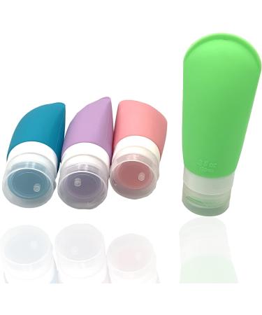 Mixnon Silicone Travel Bottles - 4 Pack 90ml - Ideal for Shampoo Conditioner Cream & Personal Care | Travel Organizer - Buy Online on GoSupps.com