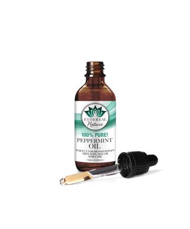 Ethereal Nature 100% Pure! Peppermint Oil – Perfect For Aromatherapy Diffusers, Skin, Nail and Hair Care – Beauty DIY – 4 FL OZ Peppermint 4 fl oz