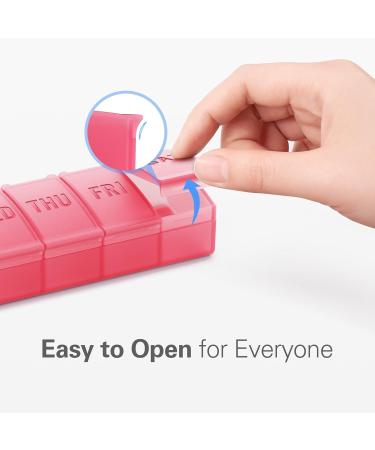 Extra Large 7 Day Pill Box Organiser Weekly Vitamin Case Box Large Capacity Compartments BPA-Free Medication Organiser Daily Pill Case to Hold Vitamins Cod Liver Oil and Medication-Red - Buy Online on GoSupps.com