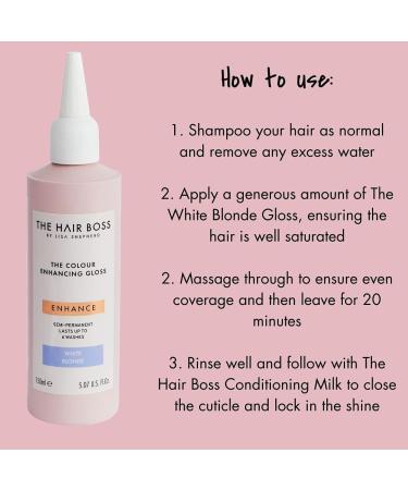 White Blonde Colour Enhancing Gloss by The Hair Boss: 6 Wash Semi-Permanent Treatment 150ml - Buy Online on GoSupps.com