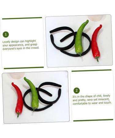SKISUNO Chili Hair Hoop Headband Hair Accessories for Kids Chili Pepper Hat Chili Design Hair Hoop Fruit Man Elastic 1 count (Pack of 1) Green - Buy Online on GoSupps.com