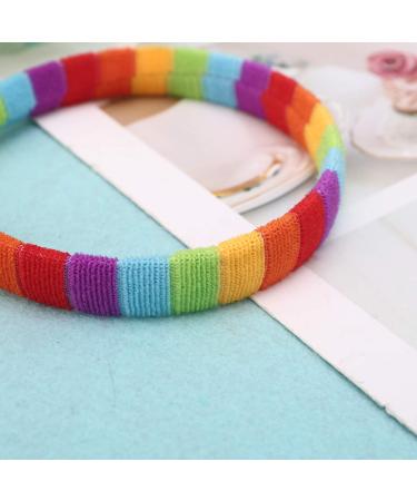 LYWYOUDDKH Women s Autumn Plush Headband - Rainbow Striped Elastic Hairband for Styling | International Shipping Available - Buy Online on GoSupps.com