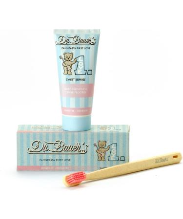 Dr. Bauer's First Love Sweet Berries Dentifrice pour b b avec fluor et 1 dentifrice sans fluorure (2 x 50 ml) Lot de deux vari t s 100 ml (Lot de 1) - Buy Online on GoSupps.com
