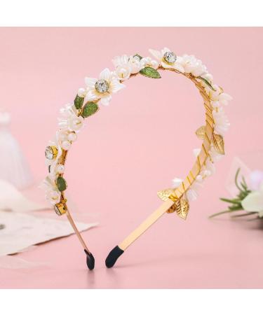 IYOU Bridal Wedding Headbands Gold Flower Hair Bands Leafs Bride Bridesmaid Hair Accessories for Women and Girls - Buy Online on GoSupps.com