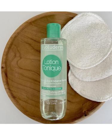 EVOLUDERM - Purifying Toning Lotion for Combination to Oily Skin - 250 ml - 95% Natural Origin - Vegan - Made in France - Pack of 3 x 250 ml - Buy Online on GoSupps.com