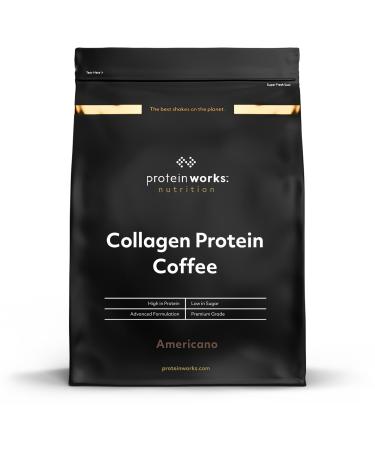 Protein Works - Collagen Protein Coffee Bovine Collagen Powder Premium Hydrolyzed Collagen Powder Americano 475g 19 Servs