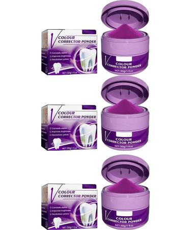 Purple Teeth Whitening Powder Tooth Stain Removal Oral Powder for Teeth Whitening Teeth Whitening Booster 3pcs