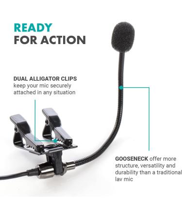 Movo ACM400 Flexible Gooseneck Omnidirectional Microphone for Motovlogging - Clip on Mic for Motorcycle Vloggers - Compatible with GoPro Media Mod - Buy Online on GoSupps.com