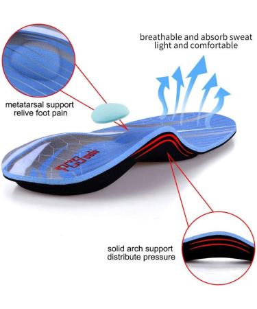PCSSole Orthopedic Insoles for Work Sports & Comfort | Shoe Inserts for Flat Feet Plantar Fasciitis & Heel Pain - EU44-45 (29cm) - Unisex Blue - Buy Online on GoSupps.com