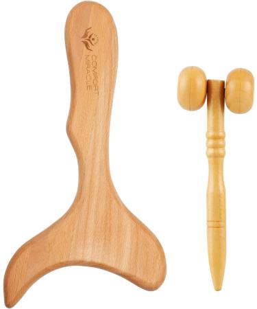 Comfort Miracle Wooden Lymphatic Drainage Massager - Natural Wood Therapy for Cellulite & Muscle Relaxation - Buy Online on GoSupps.com