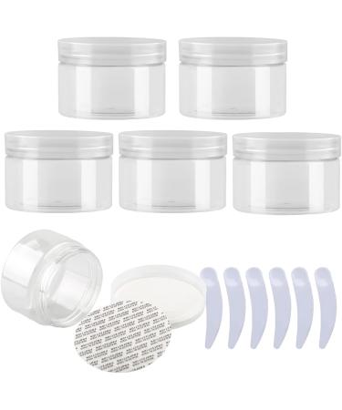 travel pots for cream small pots with lids Pack of 6   100ml Blue Plastic Cream Jars Cosmetic Pots with Clear Lids Containers for Toiletries (Color : Transparent Size : 150ml) 150ml Transparent