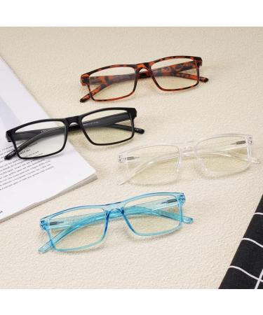 Yuluki 4 Pack Reading Glasses Blue Light Blocking Quality Rectangle Frame Mens Womens Computer Readers with Spring Hinge +4.0 4 Pack Mix 4.0 x - Buy Online on GoSupps.com