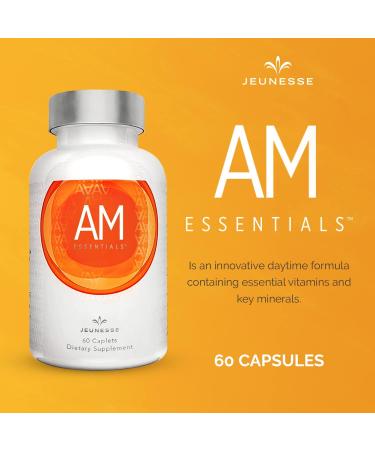 Jeunesse Global AM Essentials - 60 Caplets | Youthful Energy & Vitality - Buy Online on GoSupps.com