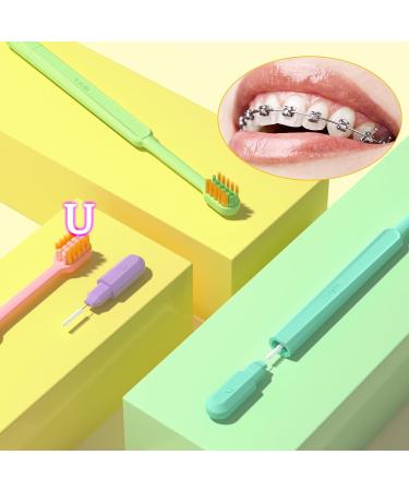 Y-Kelin Orthodontic Toothbrush 4 Pack | U-Shaped Soft Brush Head with Protective Covers for Effective Oral Care - Buy Online on GoSupps.com