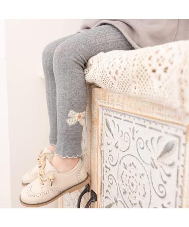 Silkglory Girls Leggings 2 Pcs for Baby Toddler Girls | 2-9 Years | Black/Gray/White/Apricot | 2-3 Years - Grey/Apricot - Buy Online on GoSupps.com