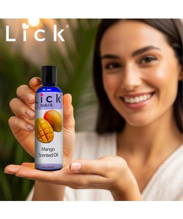Lick Mango Scented Body Oil for Daily Skin Nourishment with Lightweight Non-Greasy Formula Enriched with Sweet Almond Oil and Vitamin E for Soft Glowing Skin Ideal for Post-Shower or Everyday Use 4 oz - Buy Online on GoSupps.com