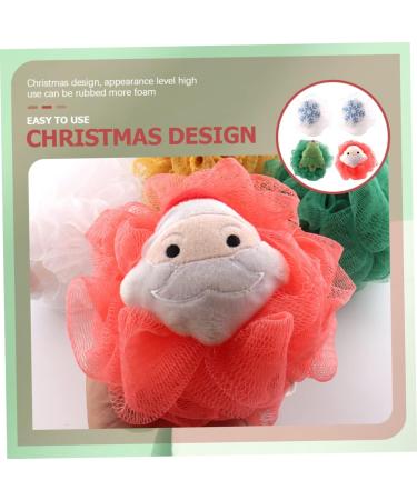 Beaupretty 4pcs Bath Ball & Flower Loofah Set - Snowflake Bath Sponges & Christmas Accessories for Kids - Buy Online on GoSupps.com