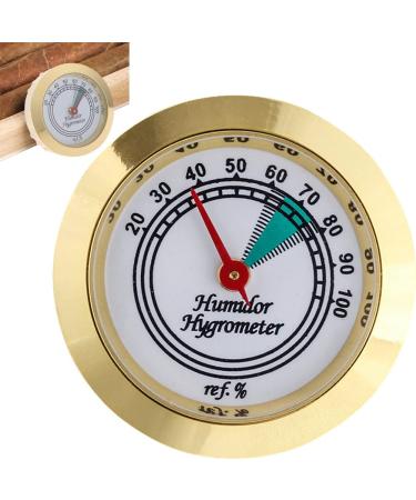 Cigar Hygrometer 43mm Mini Round Metal Hygrometer Cigar Tobacco Humidity Gauge Applicable Cigar Humidor Case Accessory