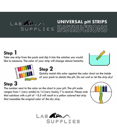 LabRat Supplies pH Test Strips (0-14) - 100 Universal Plastic Strips for Accurate Testing - Buy Online on GoSupps.com
