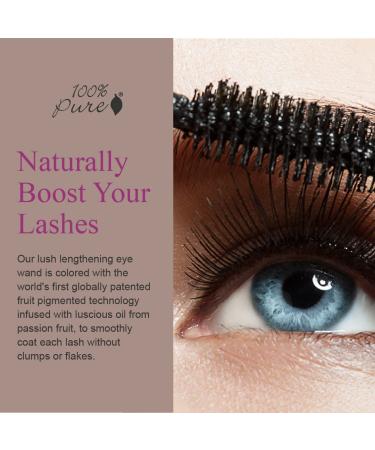 100% PURE Maracuja Oil Mascara - Intense Volume & Length, Fruit Pigmented, Vegan, Black Tea Color - 0.35 oz - Buy Online on GoSupps.com