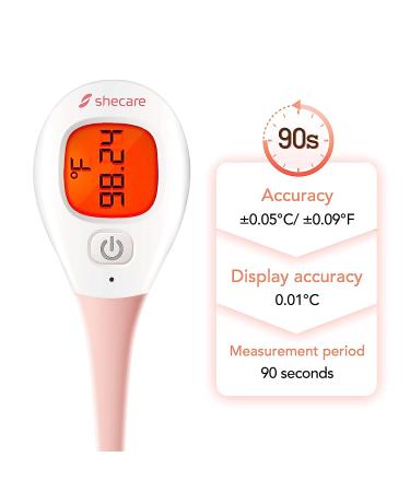 Shecare Digital Basal Body Thermometer for Ovulation - High Precision & Backlit LCD Display - Works with Shecare APP - Buy Online on GoSupps.com