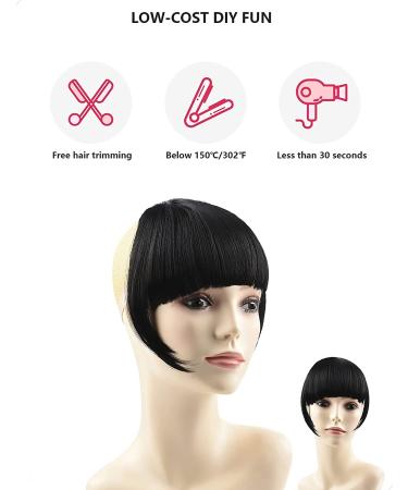 ROSEBUD Synthetic Bangs Hair Clip in Extensions - Natural Black - Buy Online on GoSupps.com